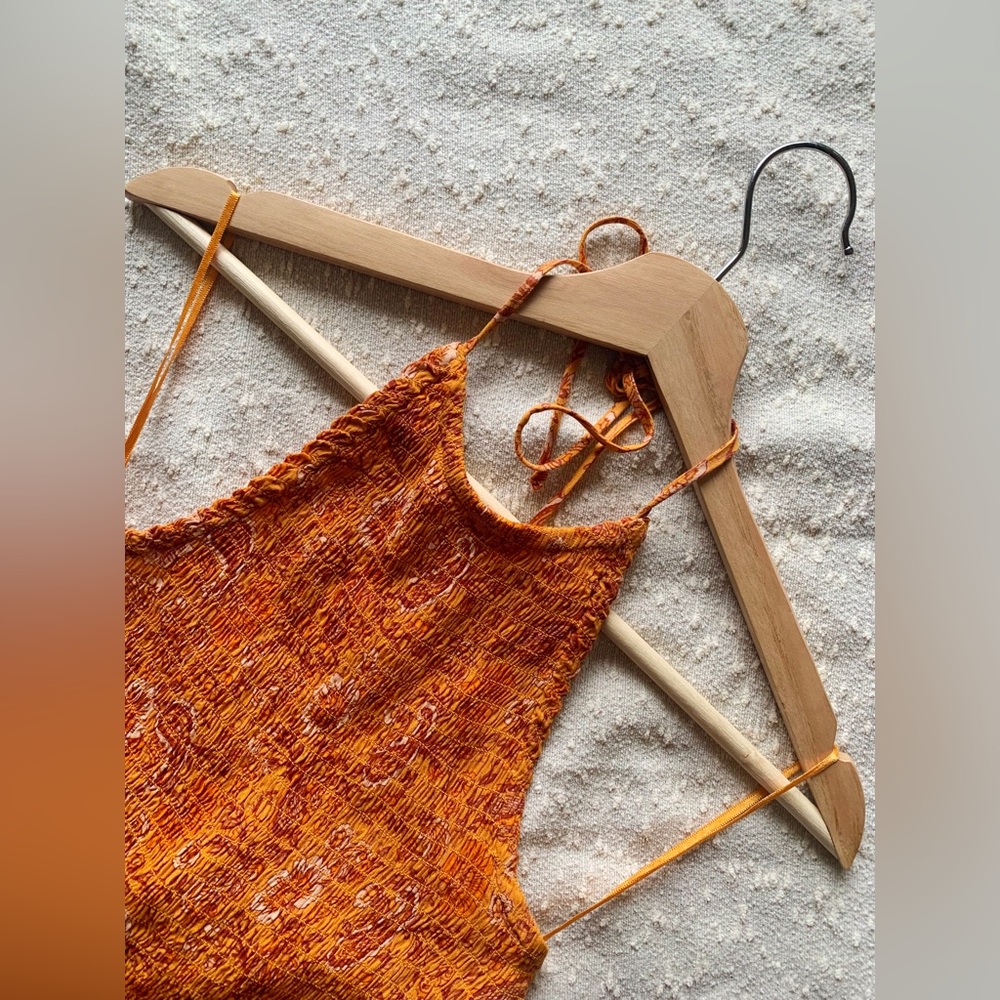 Patrons of peace orange floral halter